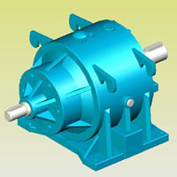 SP雙排直齒行星減速機(jī)實體模型