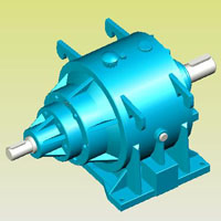 SP雙排直齒行星減速機(jī)實體模型