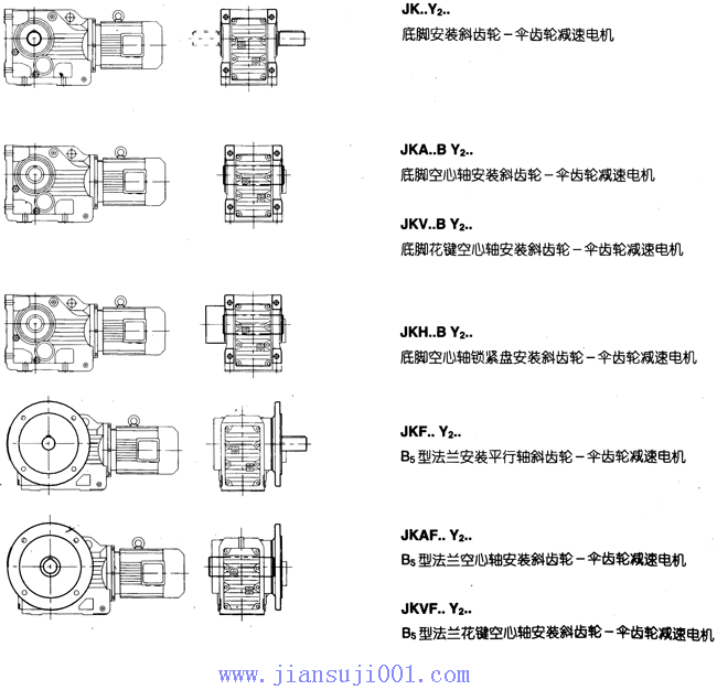JK系列減速電機基本類型
