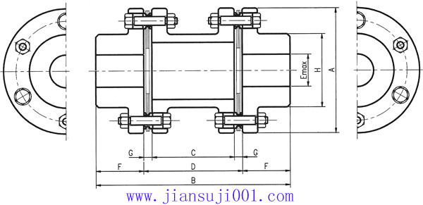T61系列鋼片式撓性聯(lián)軸器技術(shù)參數(shù)及外形安裝尺寸
