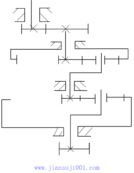 XX型回轉行星齒輪減速機傳動形式簡圖