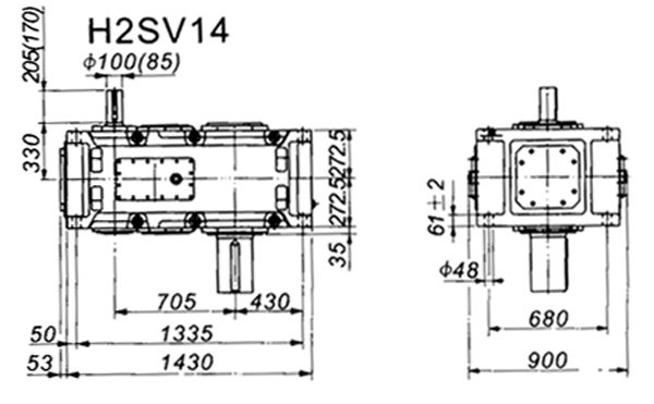H2SV系列外型及安裝尺寸圖