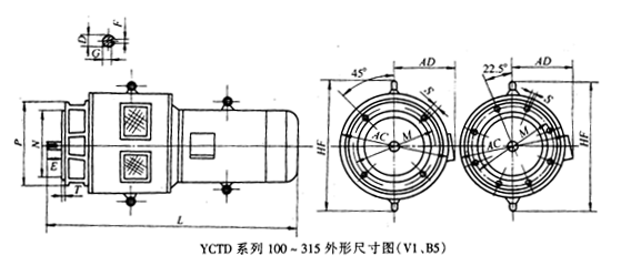 YCTD系列100~315外形尺寸圖(V1、B5)