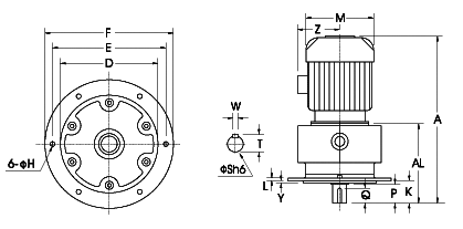 cvw立式附三相鋁鐵殼(剎車(chē))馬達(dá)重型減速機(jī)