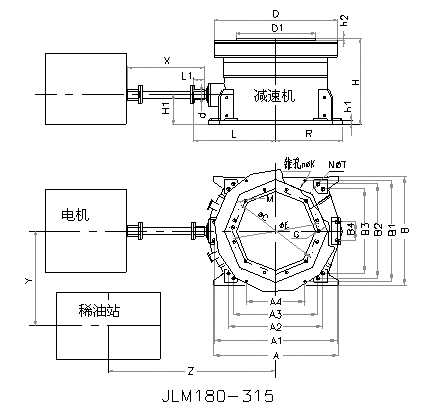 JLM系列立磨減速機(jī)外形尺寸