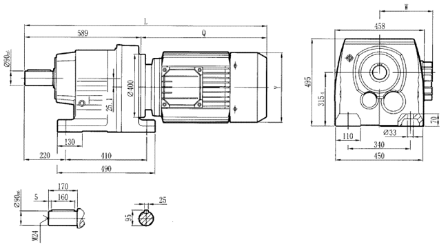 RC137..型硬齒輪減速機安裝尺寸圖