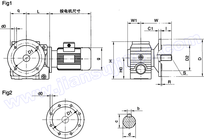 WS系列圓柱蝸桿減速電機(jī)