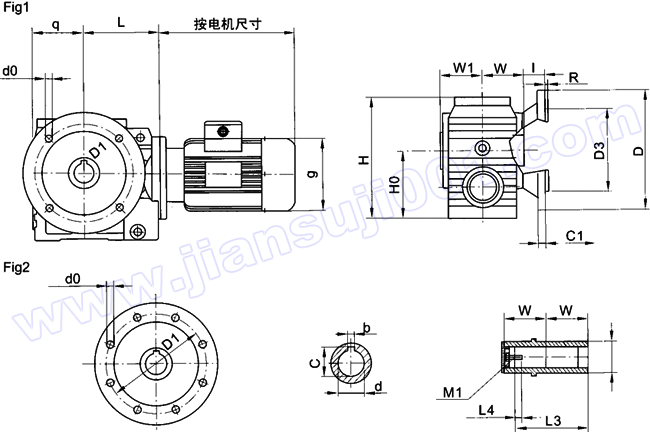 WS系列圓柱蝸桿減速電機(jī)