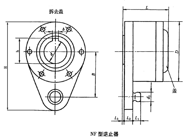 NF型逆止器基本參數及主要尺寸